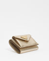 Prada Metallic Gold Saffiano Leather Small Continental Wallet