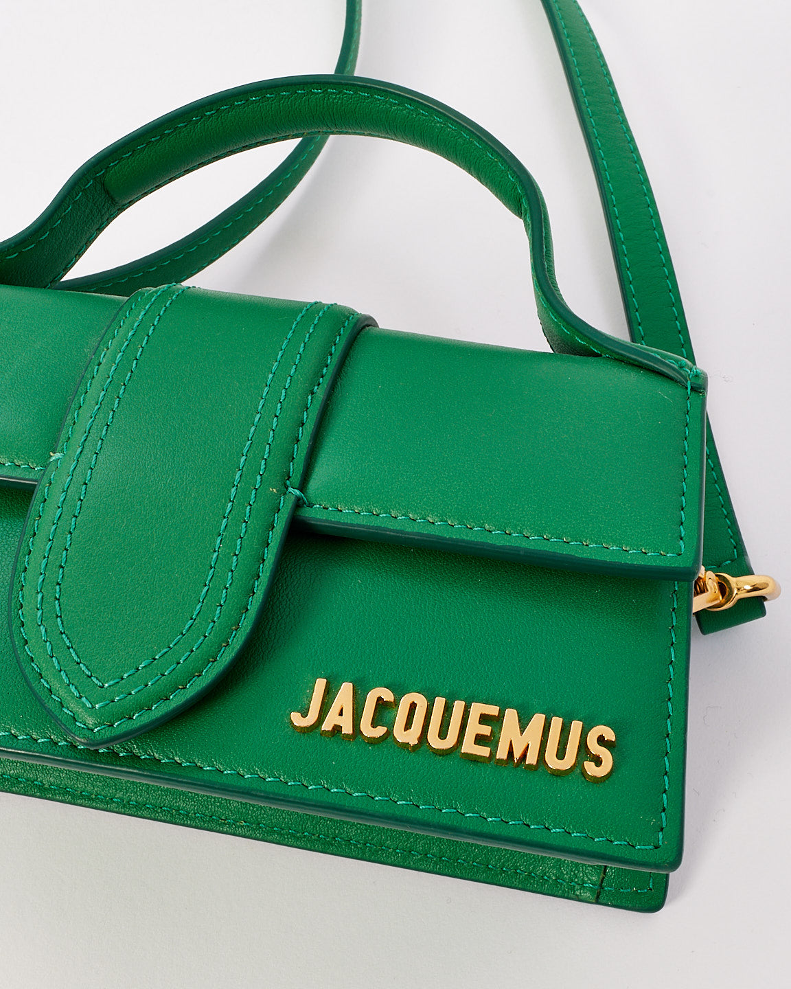Jacquemus Green Leather Le Bambino Mini Clutch Bag