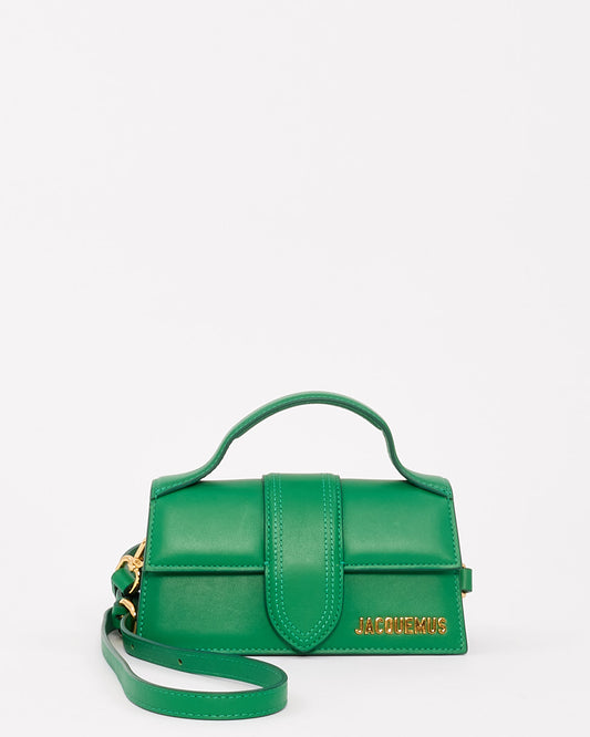 Jacquemus Green Leather Le Bambino Mini Clutch Bag