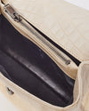 Saint Laurent Dove White Croc Embossed Medium Monogram College Bag