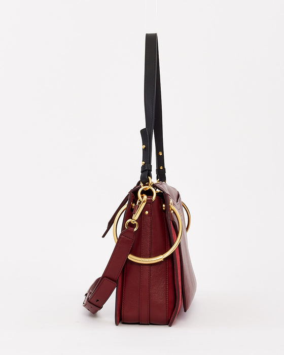 Chloé Red Leather Medium Roy Bag with Shoulder Strap