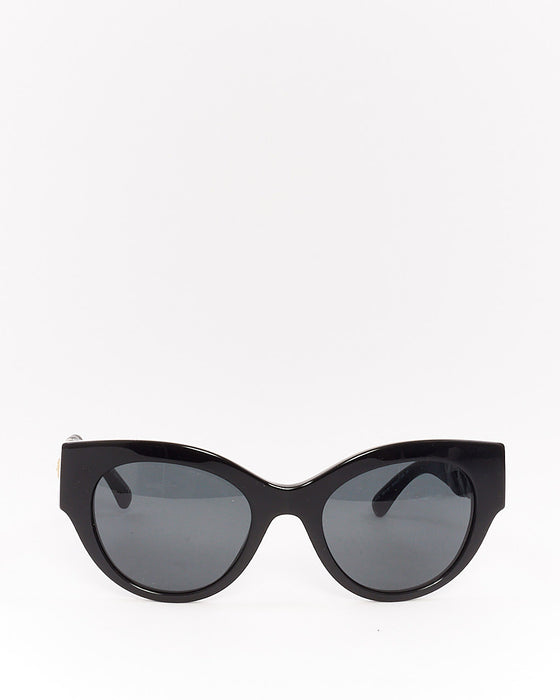 Versace Black Acetate Medusa Logo Cat Eye Sunglasses 4408