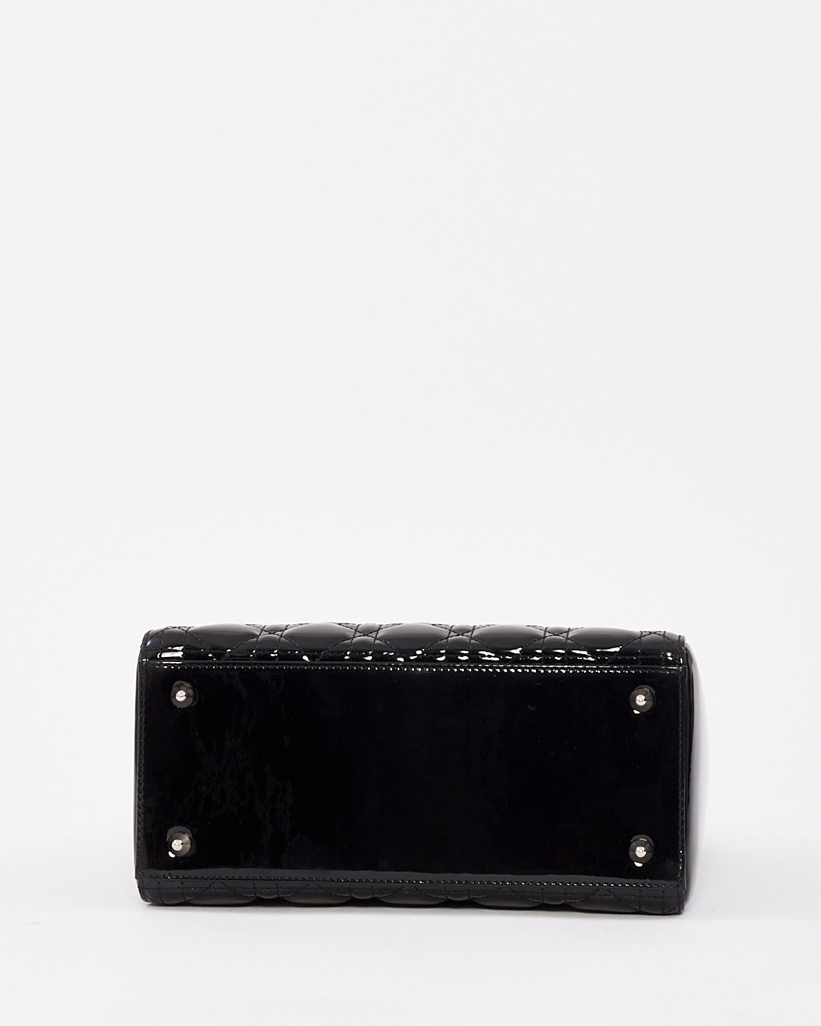 Dior Black Patent Leather Medium Lady Dior Bag