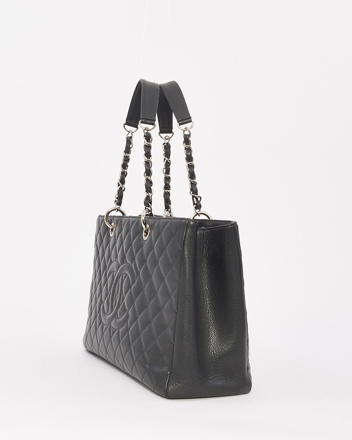 Chanel Dark Grey Caviar Leather XL Grand Shopping Tote