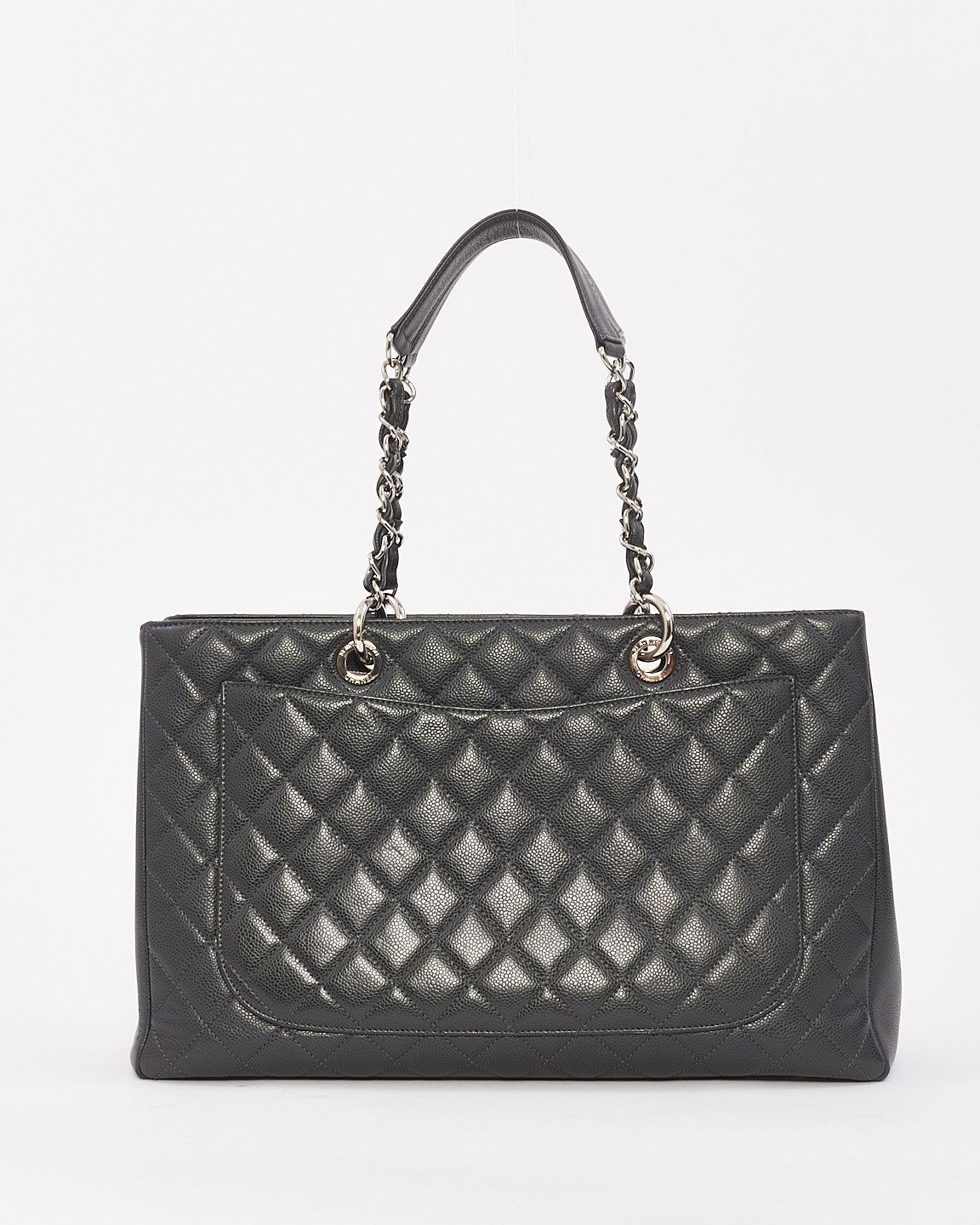 Chanel Dark Grey Caviar Leather XL Grand Shopping Tote