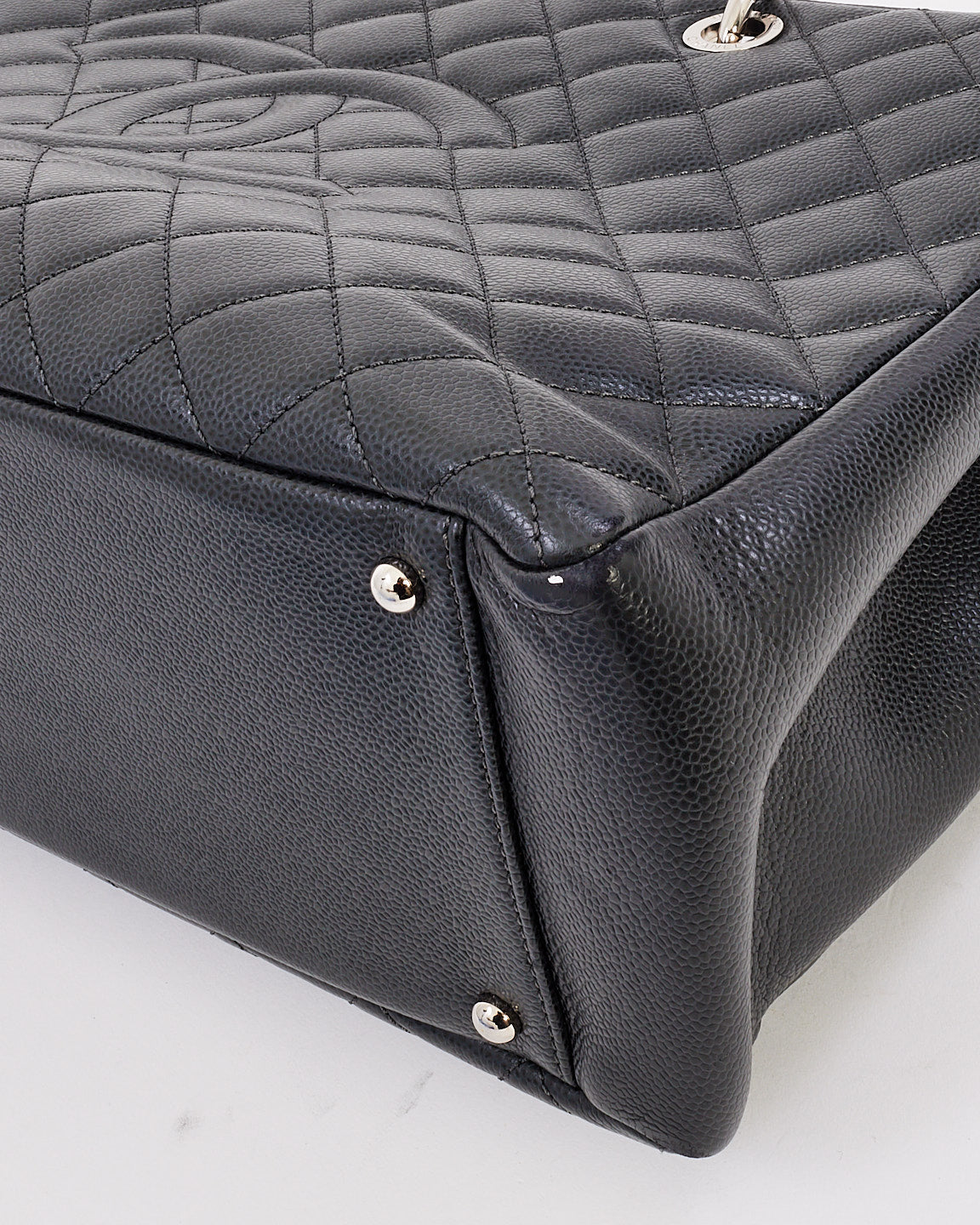 Chanel Dark Grey Caviar Leather XL Grand Shopping Tote