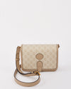 Gucci Beige & White GG Supreme Canvas Interlocking G Mini Shoulder Bag