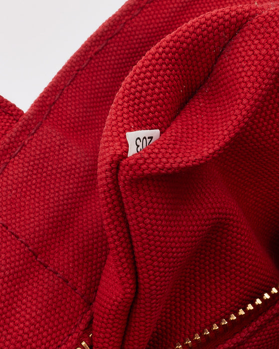 Prada Red Canvas Canapa Tote Bag with Strap
