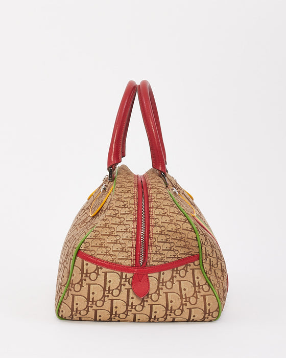 Dior Beige Canvas Monogram Rasta Bowler Bag