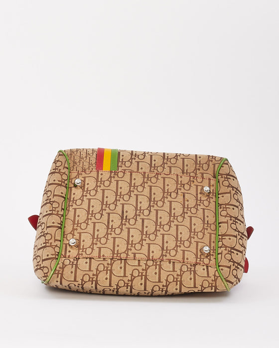 Dior Beige Canvas Monogram Rasta Bowler Bag