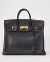 Hermès Black Fjord Leather HAC Birkin 32 with Gold Hardware