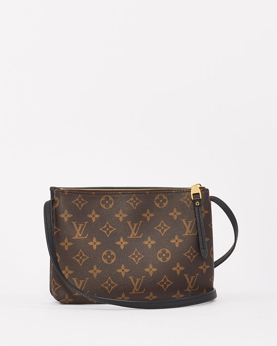 Louis Vuitton Black & Monogram Canvas Twice Crossbody Bag
