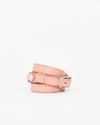 Balenciaga Pink Leather Arena Triple Tour Leather Wrap Bracelet