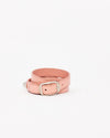 Balenciaga Pink Leather Arena Triple Tour Leather Wrap Bracelet