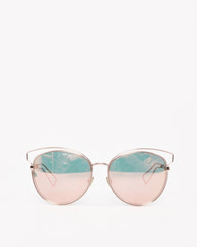  Dior Pink Metal Cat Eye Frame Side Real 2 Sunglasses