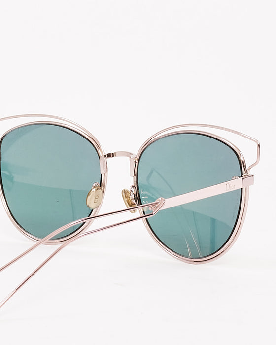 Dior Pink Metal Cat Eye Frame Side Real 2 Sunglasses