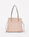 Valentino Pink Grained Leather Rockstud Drawstring Bucket Shoulder Bag