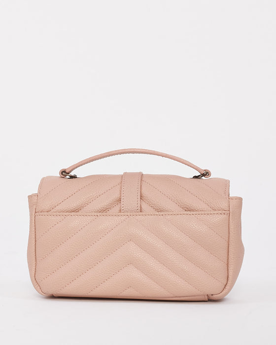 Saint Laurent Light Pink Chevron Matelassé Classic Baby Chain Bag