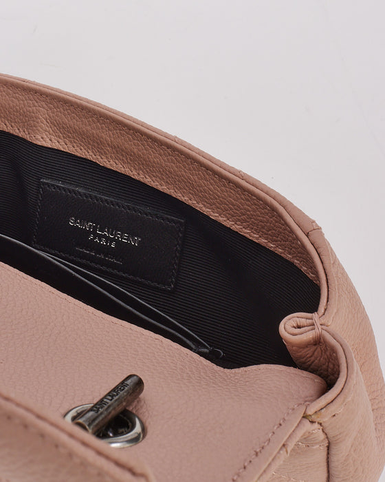 Saint Laurent Light Pink Chevron Matelassé Classic Baby Chain Bag