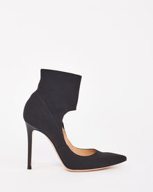  Gianvito Rossi Black Fabric Skyler 85 Stretch-Knit Pumps - 37