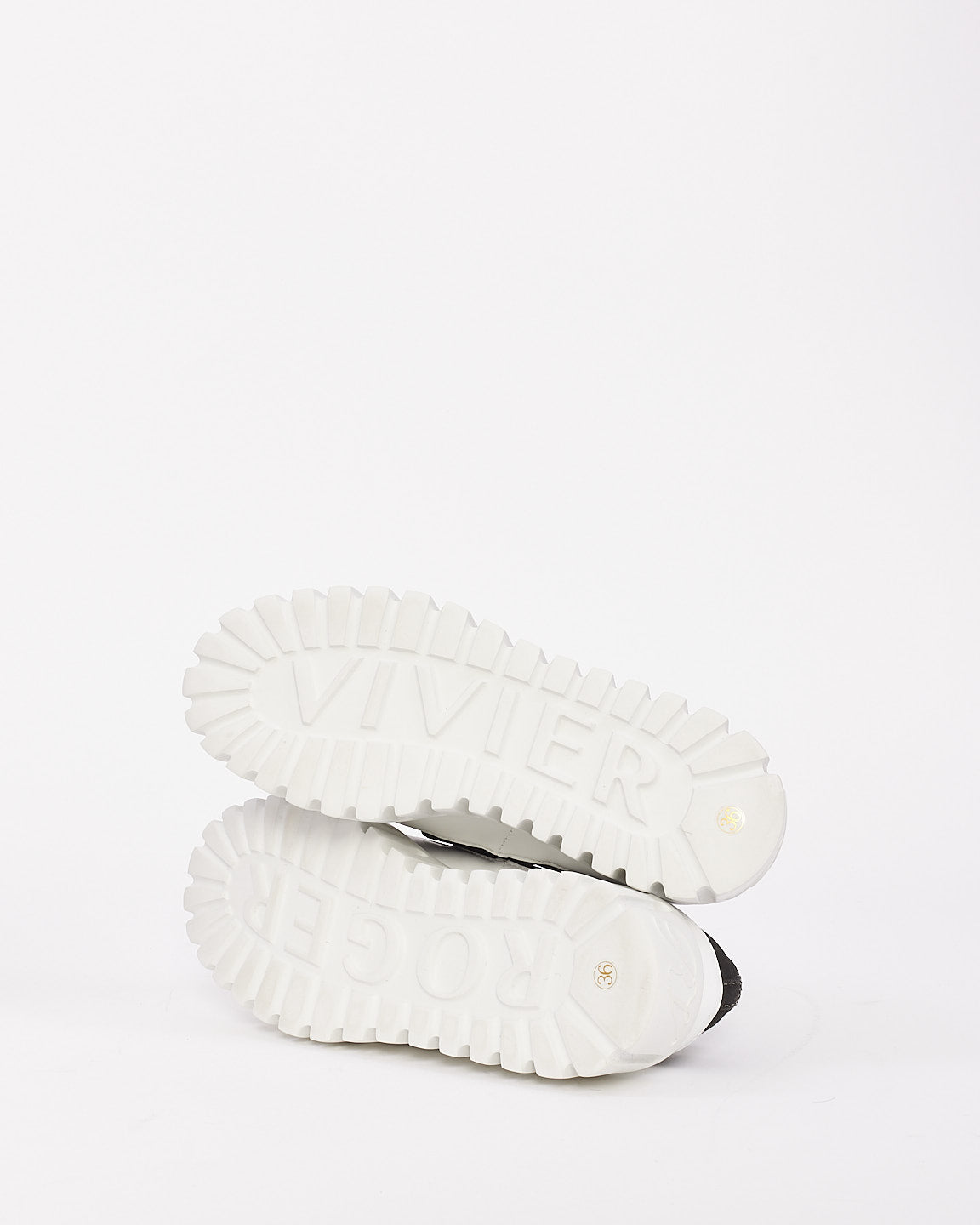 Roger Vivier Black Canvas Go Thick Strass Buckle Slip On Sneakers - 37