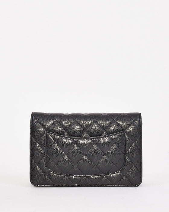 Chanel Black Caviar Wallet On Chain with Gold Hardware