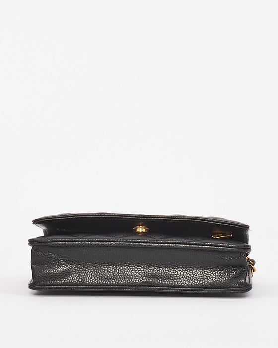 Chanel Black Caviar Wallet On Chain with Gold Hardware