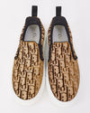Dior Brown Velvet Solar Oblique Logo Slip On Sneakers 35.5
