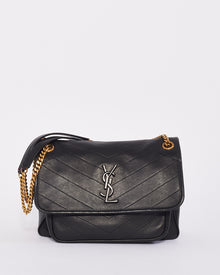  Saint Laurent Black Smooth Leather Medium Nikki Bag