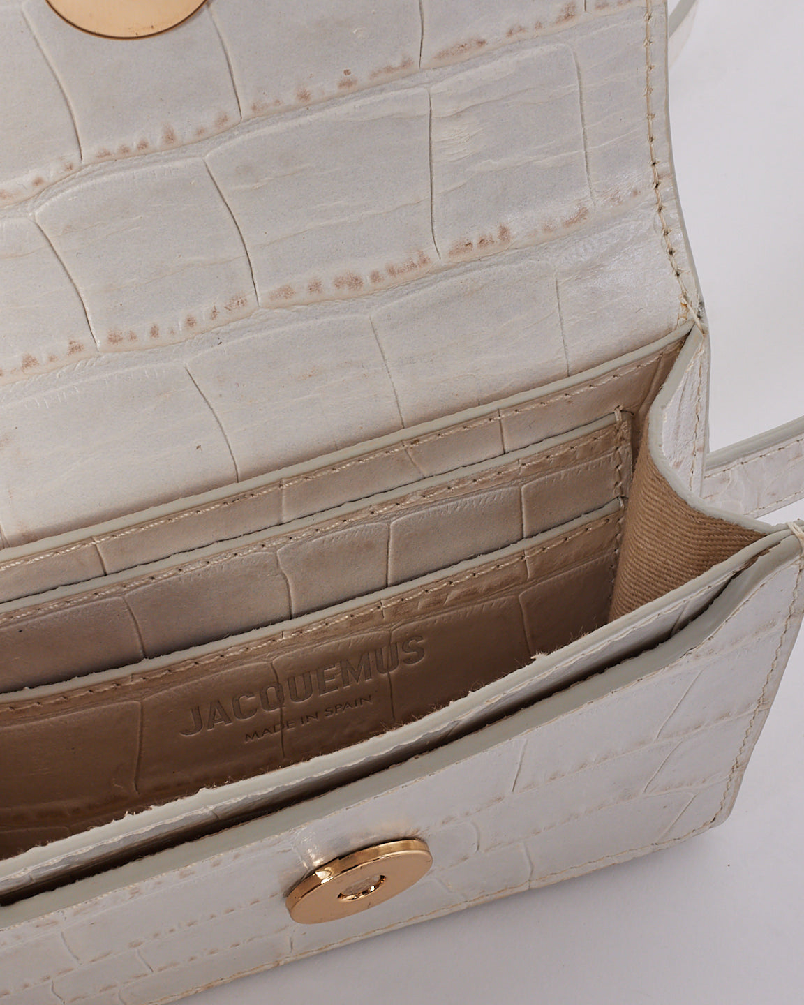 Jacquemus White Croc Embossed Leather La Ceinture Bello Belt Bag