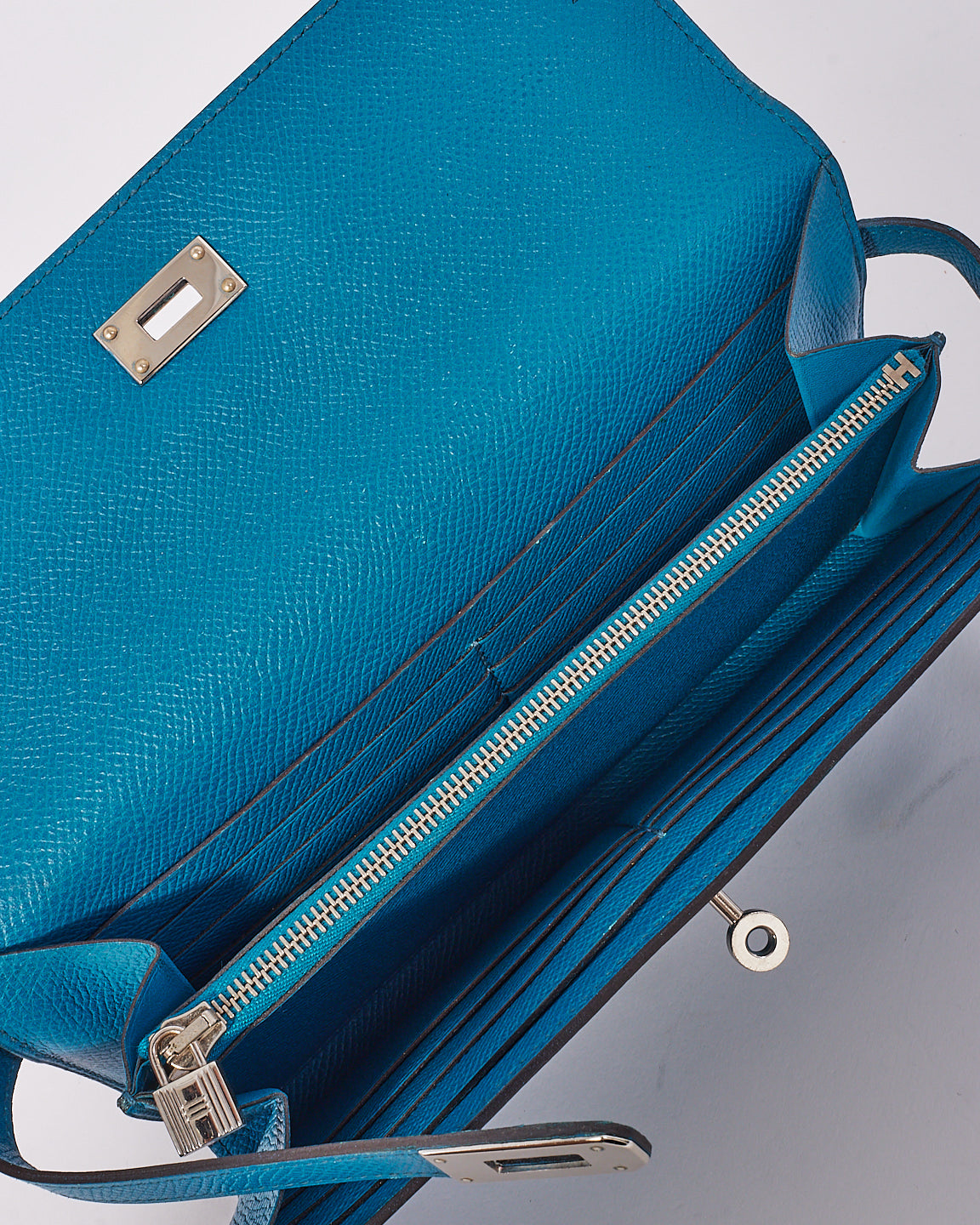 Hermès Blue Colvert Epsom Kelly Classic Wallet