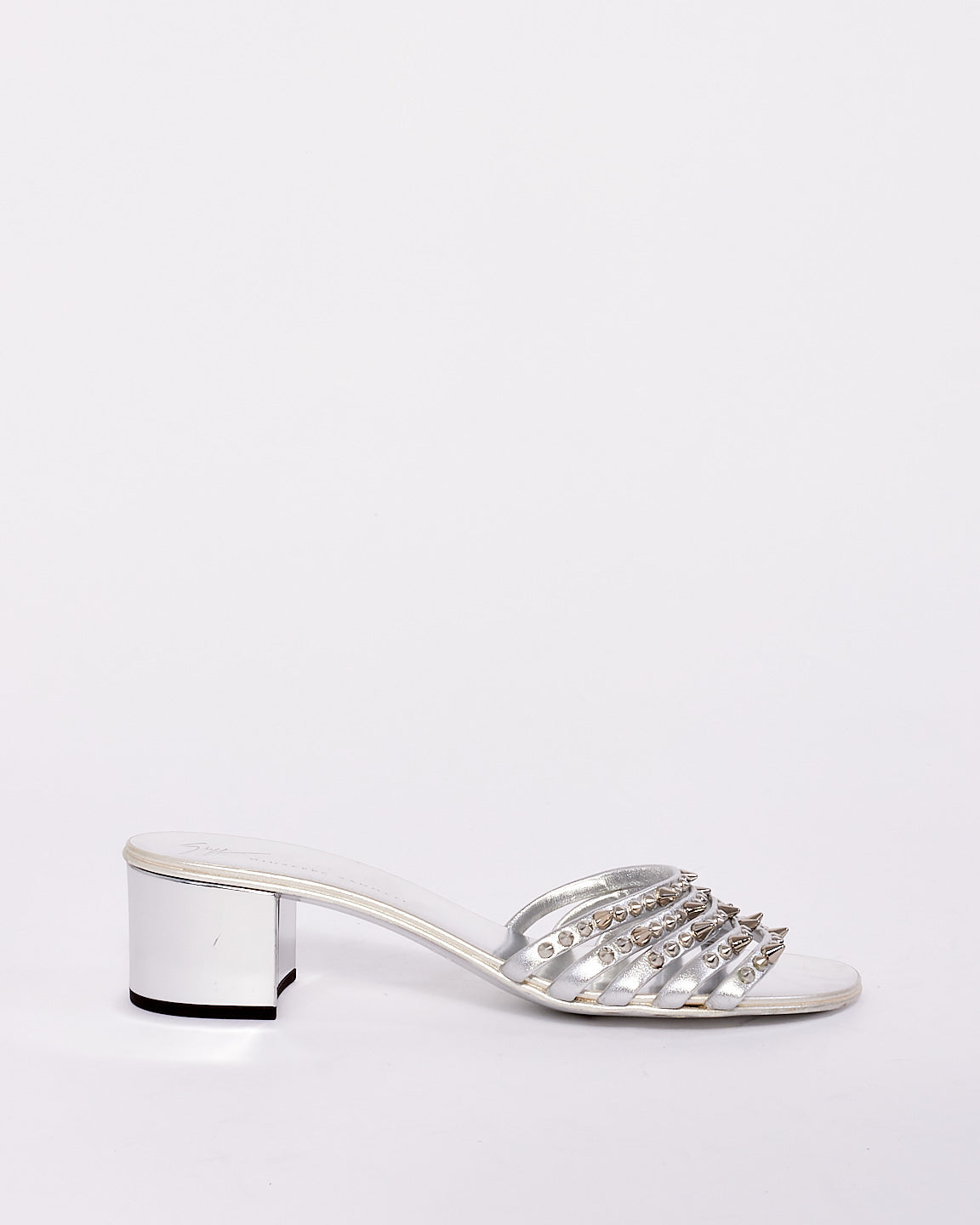 Giuseppe Zanotti Silver Studded Heeled Sandals -39