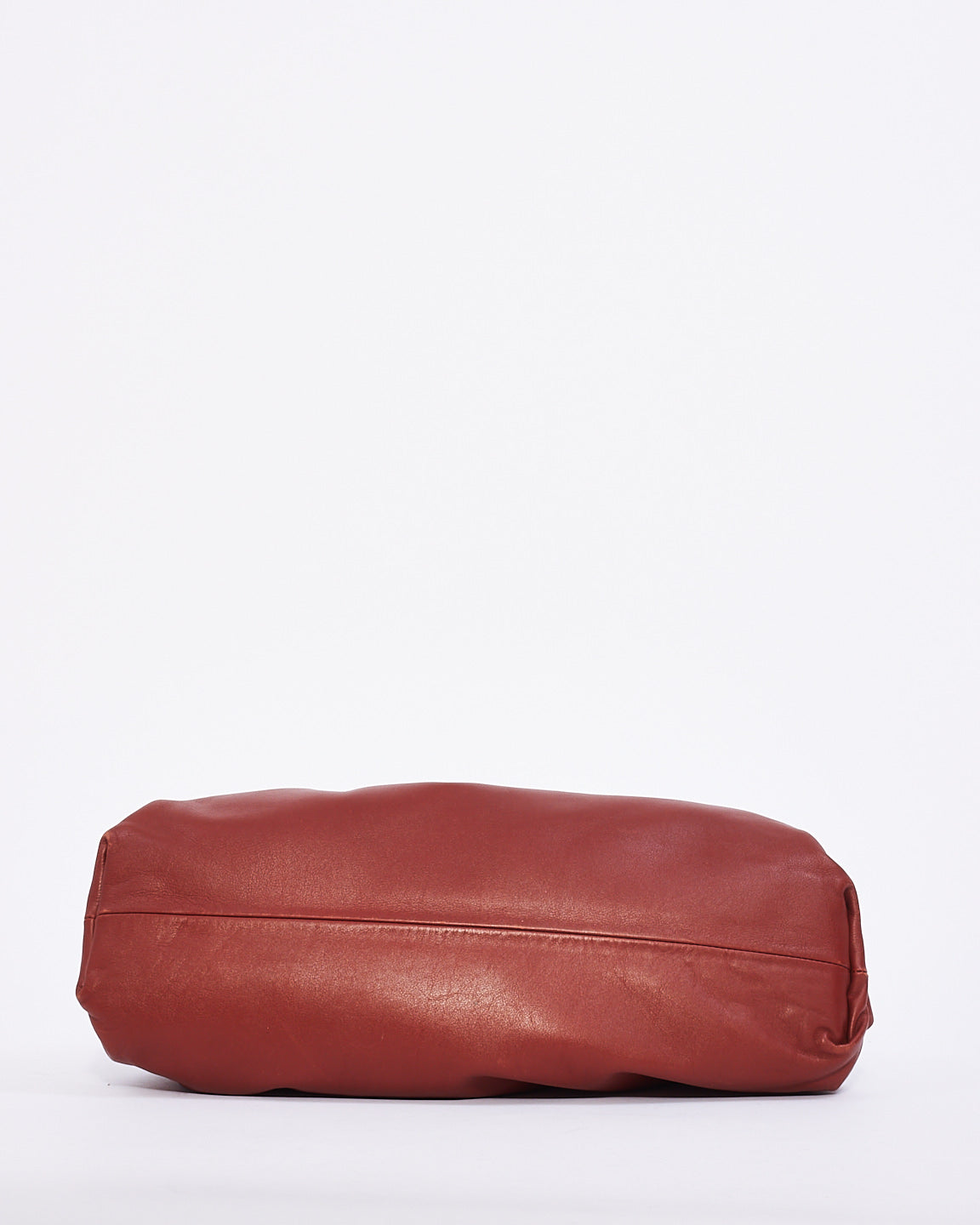 Bottega Rust Leather The Pouch Clutch Bag