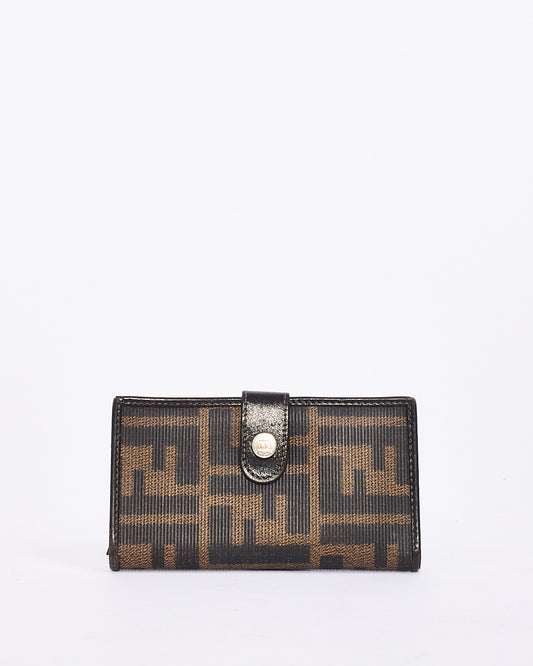 Fendi Brown Zucca Coated Canvas Compact Wallet