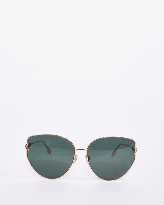 Dior Gold Metal Cat Eye Frame Gypsy DDB07 Sunglasses