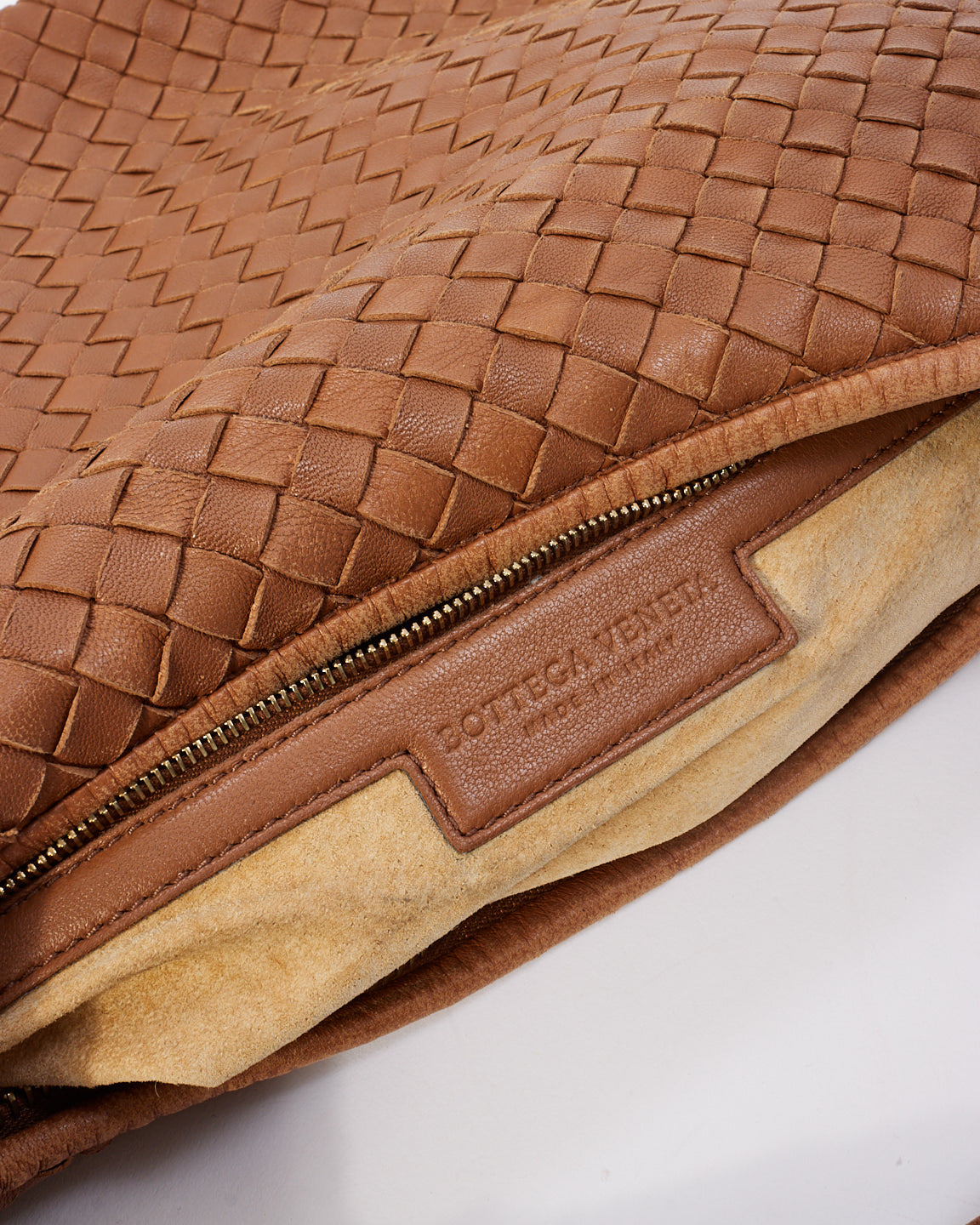 Bottega Vintage Beige Leather Intrecciato Hobo Bag