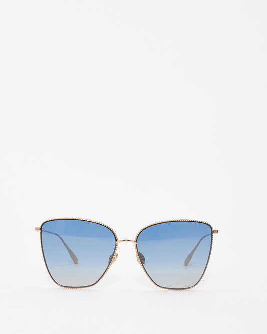 Dior Gold Metal Blue Lens Society1 Sunglasses