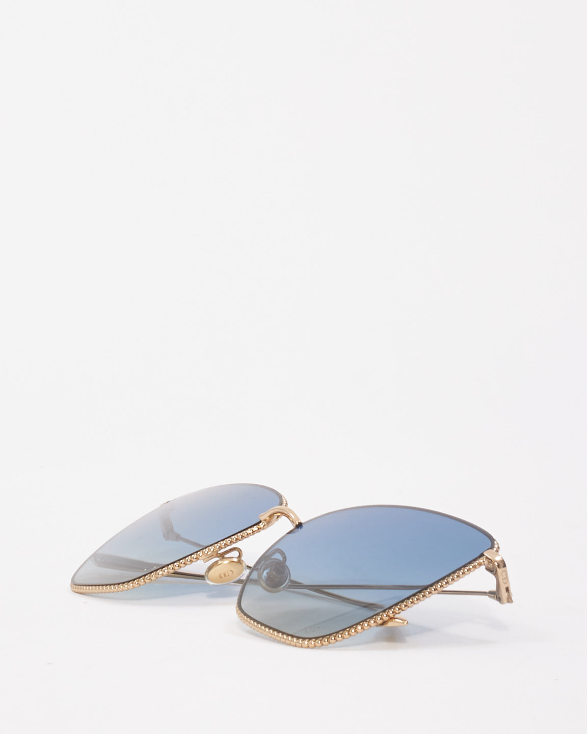 Dior Gold Metal Blue Lens Society1 Sunglasses