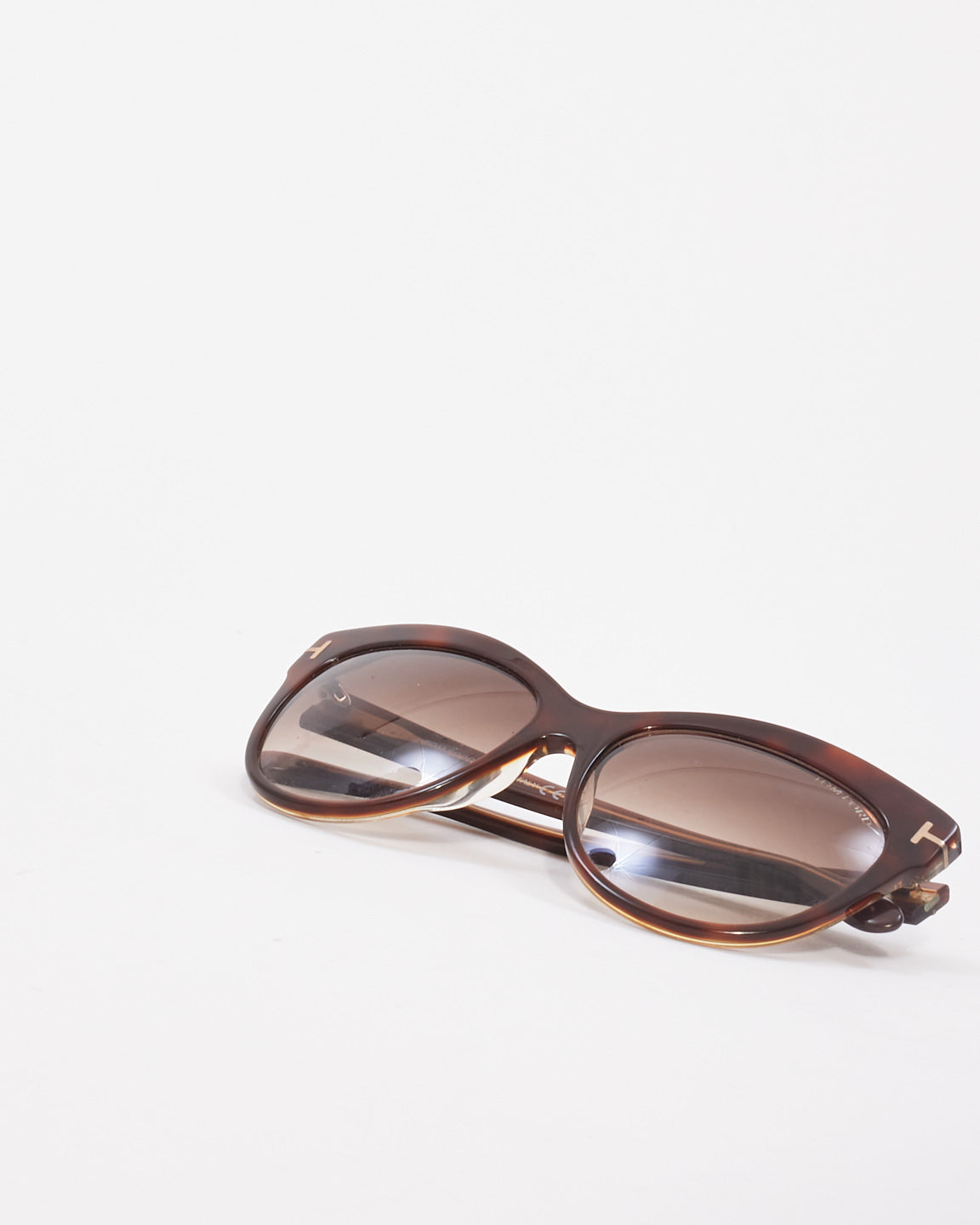 Tom Ford Brown Tortoise Acetate Cat Eye Sunglasses
