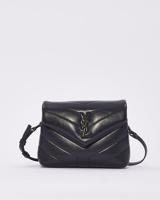 Saint Laurent Black Y Quilted Leather Toy Loulou Crossbody Bag