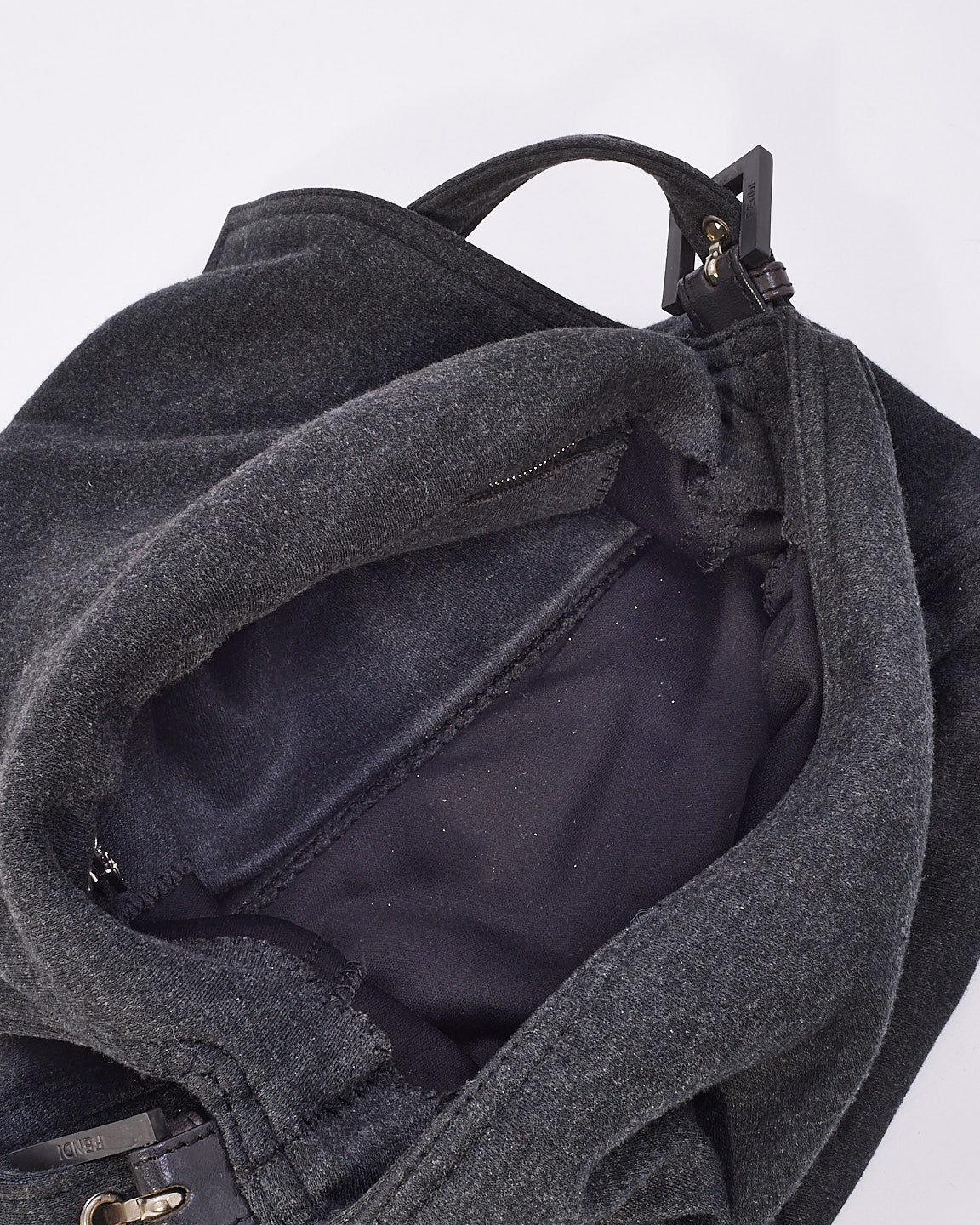 Fendi Grey Cotton Mama Baguette Shoulder Bag