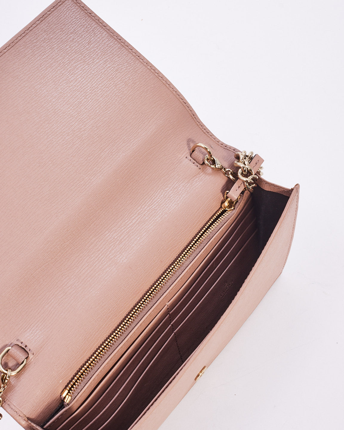 Gucci Pink Leather Betty Wallet on Chain Crossbody Bag