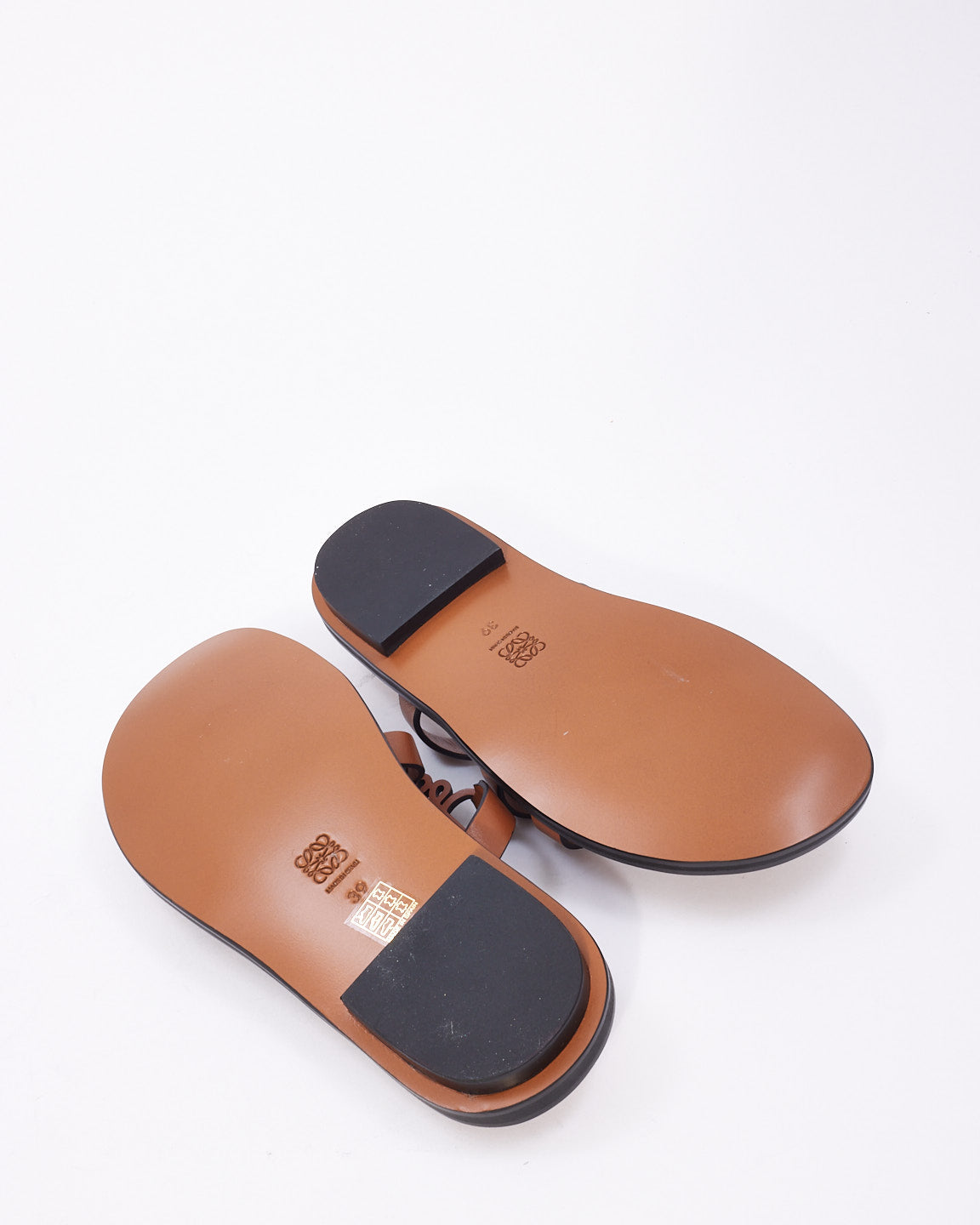 Loewe Tan Leather Anagram Sandals 20 - 39