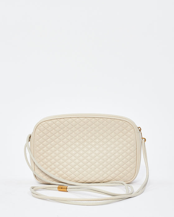 Saint Laurent Cream Leather Victoire Crossbody Handbag