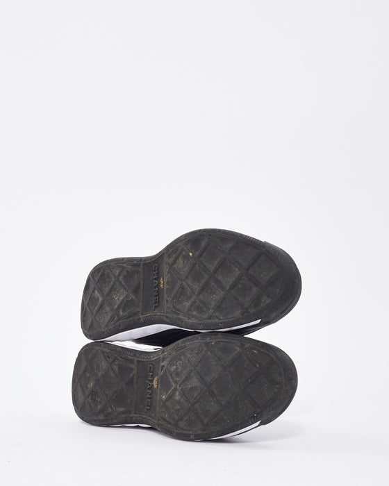 Chanel Black Nylon & Suede Low Top Sneakers - 38