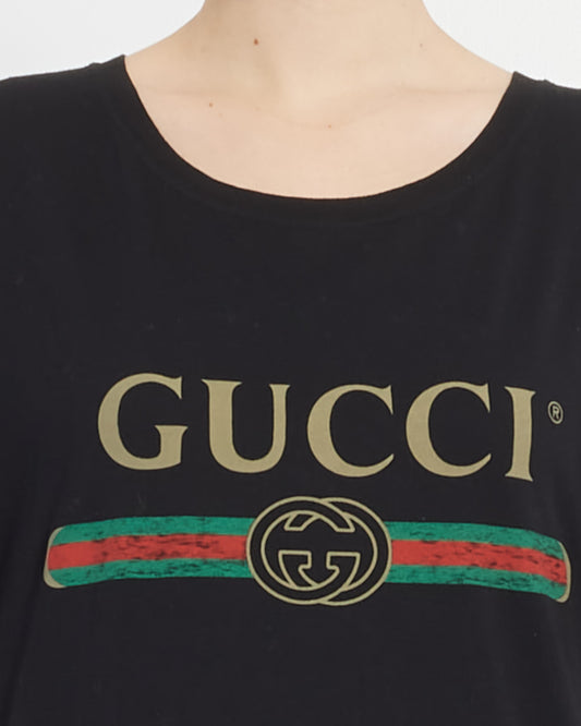Gucci Black Cotton Logo T Shirt - S