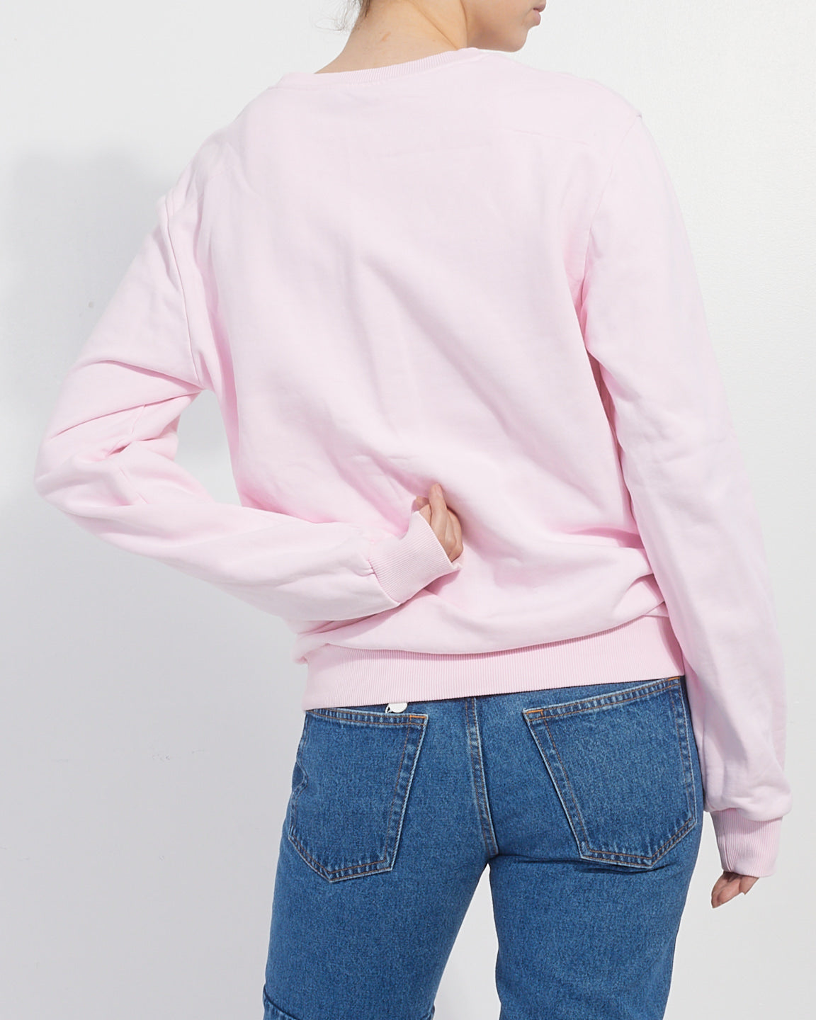 Dior Pink Cotton Blue Logo Oversized Crewneck Sweater - S