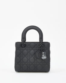  Dior Black Matte Leather Small Lady ABCDior Bag - NO STRAP