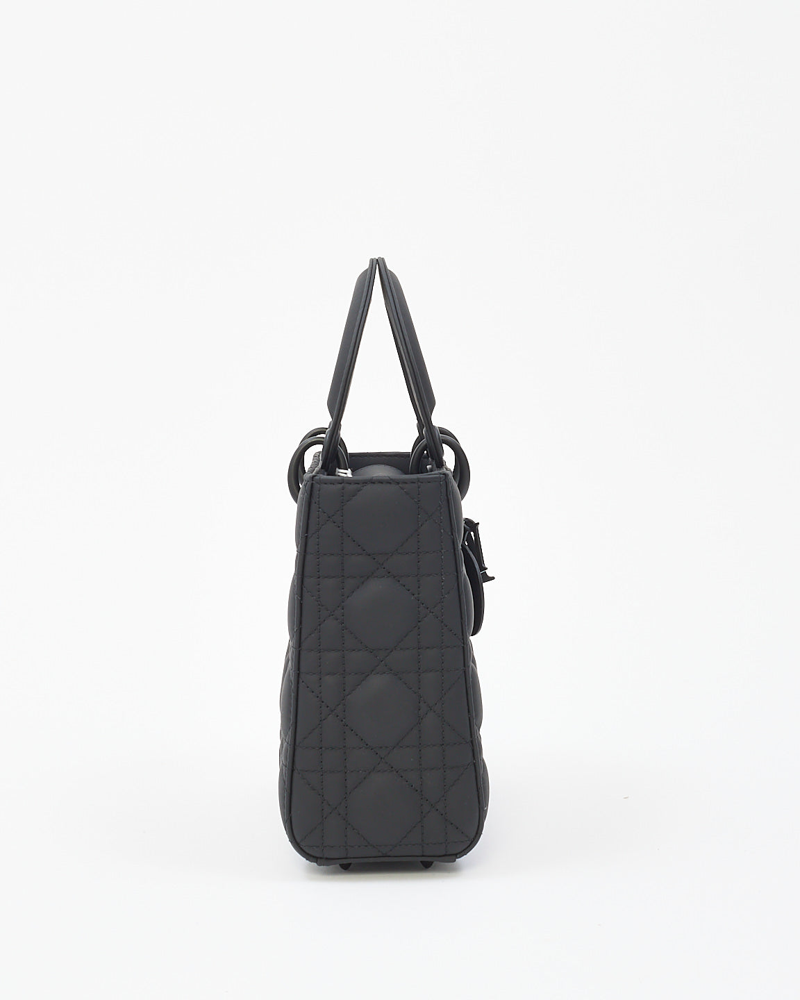 Dior Black Matte Leather Small Lady ABCDior Bag - NO STRAP