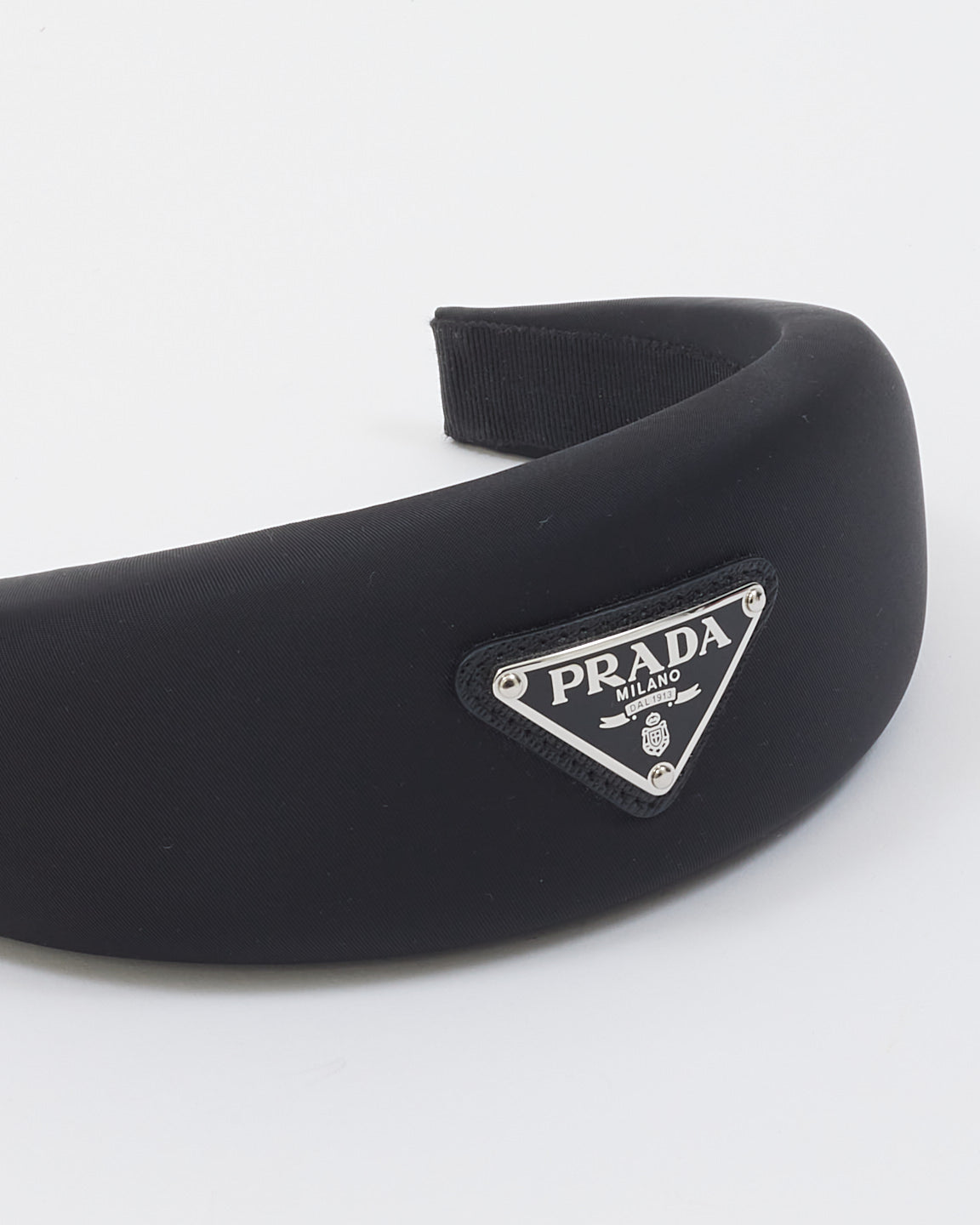 Bandeau Prada en re-nylon avec logo en tissu noir